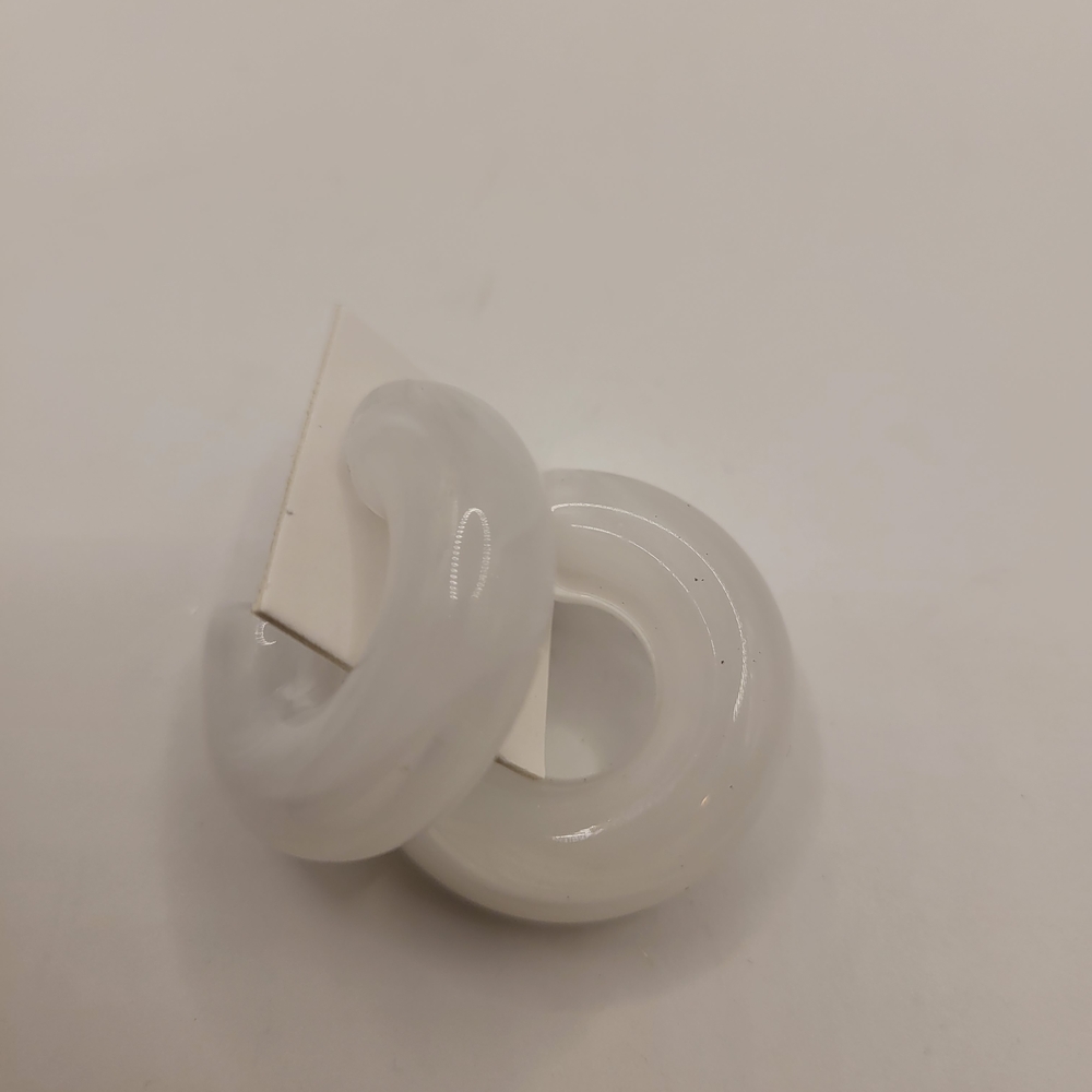 Lucite Clear Marble Vintage Pierced Hoops